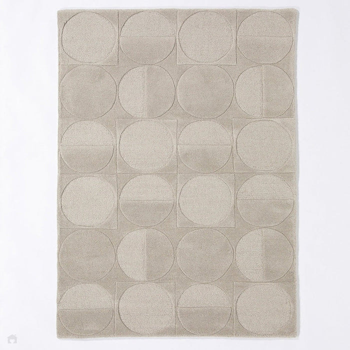 Arabella Modern Geometric 3D Hand-Carved Hi-Low Textured Wool Grey Rug