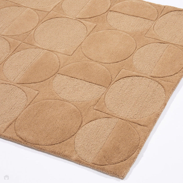 Arabella Modern Geometric 3D Hand-Carved Hi-Low Textured Wool Taupe Rug