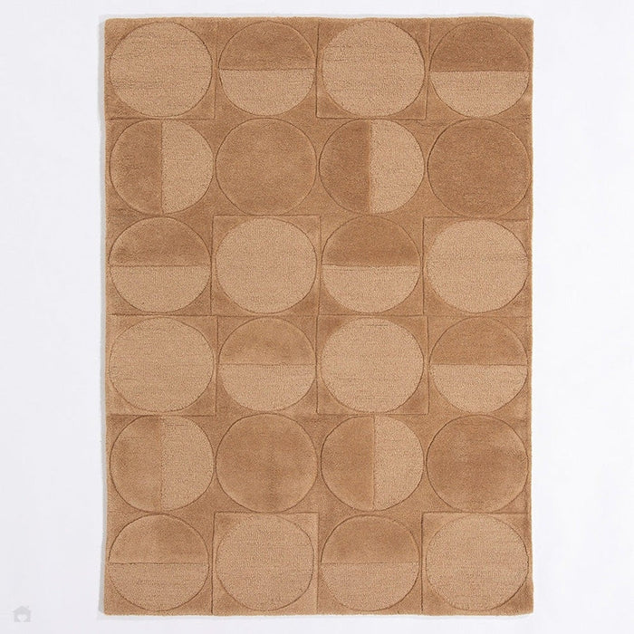 Arabella Modern Geometric 3D Hand-Carved Hi-Low Textured Wool Taupe Rug