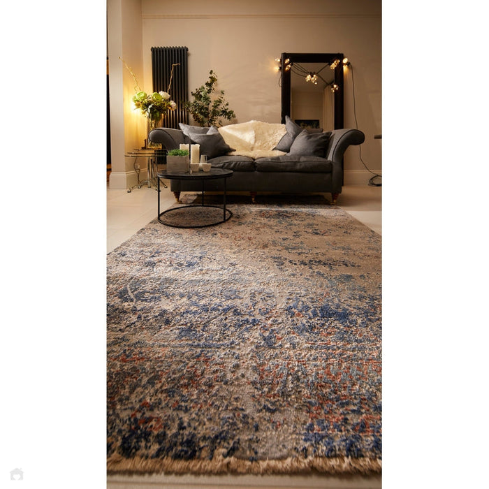 Arabesque Grey/Blue/Natural/Rust/Multicolour Rug