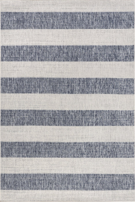 Ariah Blue Striped Indoor Outdoor Rug 152 Cm