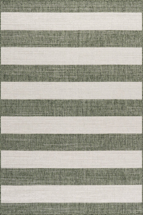 Ariah Green Striped Indoor Outdoor Rug 120x180 cm