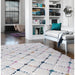 Ariana AR08 Criss Cross Modern Moroccan Berber Textured Hi-Low Soft Plush Boho Shaggy Cream/Multicolour Rug