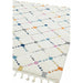 Ariana AR08 Criss Cross Modern Moroccan Berber Textured Hi-Low Soft Plush Boho Shaggy Cream/Multicolour Rug