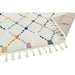 Ariana AR08 Criss Cross Modern Moroccan Berber Textured Hi-Low Soft Plush Boho Shaggy Cream/Multicolour Rug