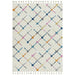 Ariana AR08 Criss Cross Modern Moroccan Berber Textured Hi-Low Soft Plush Boho Shaggy Cream/Multicolour Rug