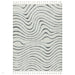 Ariana AR10 Ripple Modern Moroccan Berber Textured Hi-Low Soft Plush Boho Shaggy Cream/Grey Rug