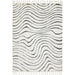 Ariana AR10 Ripple Modern Moroccan Berber Textured Hi-Low Soft Plush Boho Shaggy Cream/Grey Rug