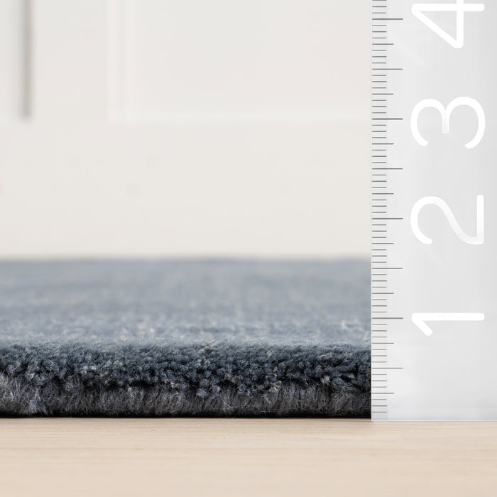 Arrel Minimalist Speckled Wool Rug 152x244 Centimeters Denim