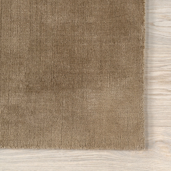 Arrel Minimalist Wool-Blend Area Rug in Fawn