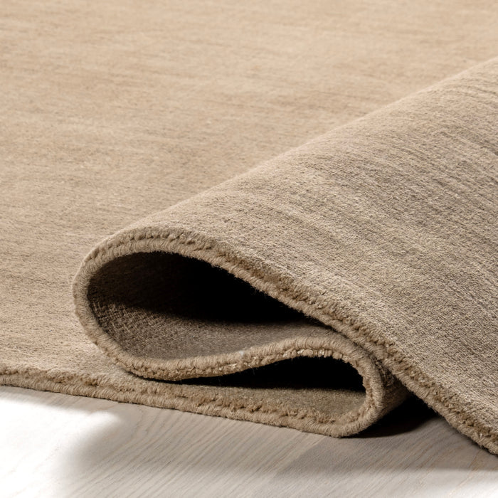 Arrel Minimalist Wool-Blend Area Rug in Fawn