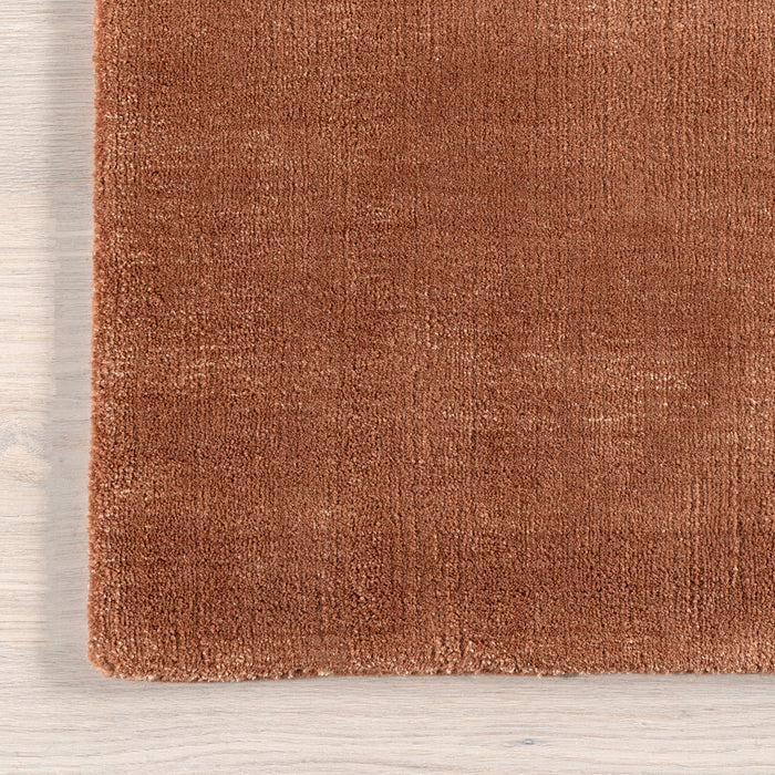 Arrel Wool-Blend Area Rug in Brick Color