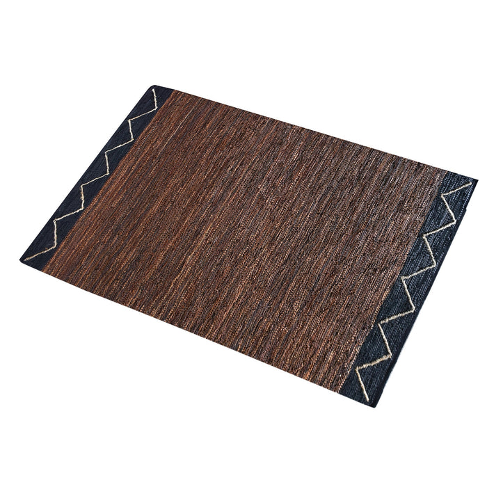 Artane Leather Hemp Rug for Textured Interior Design