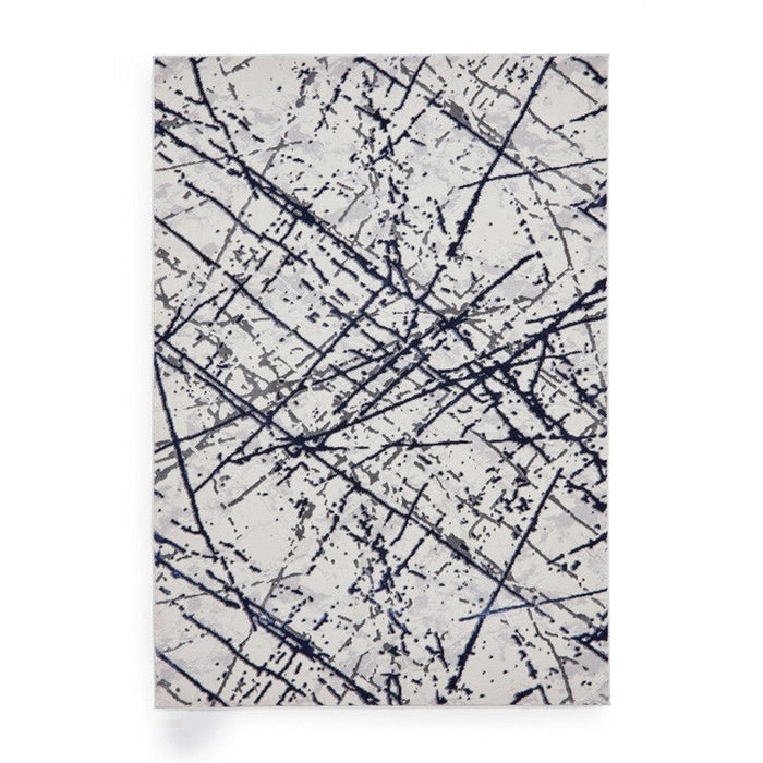 Artemis B8403A Modern Abstract Marble Metallic Shimmer Textured High-Density Soft-Touch Blue/Silver/Cream Rug