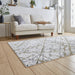 Artemis B8403A Modern Abstract Marble Metallic Shimmer Textured High-Density Soft-Touch Gold/Silver/Cream Rug