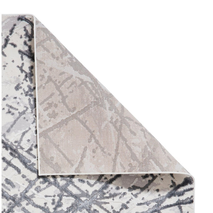 Artemis B8403A Modern Abstract Marble Metallic Shimmer Textured High-Density Soft-Touch Silver/Grey/Cream Rug