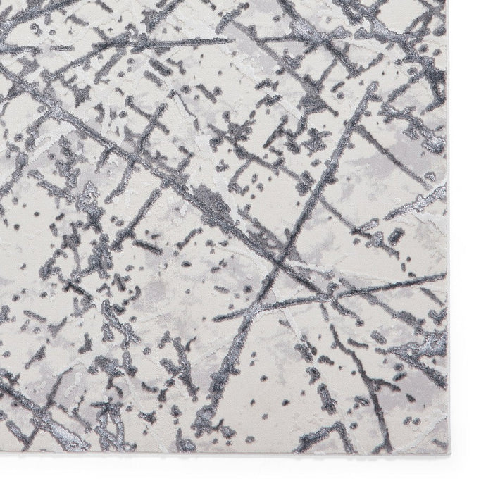 Artemis B8403A Modern Abstract Marble Metallic Shimmer Textured High-Density Soft-Touch Silver/Grey/Cream Rug