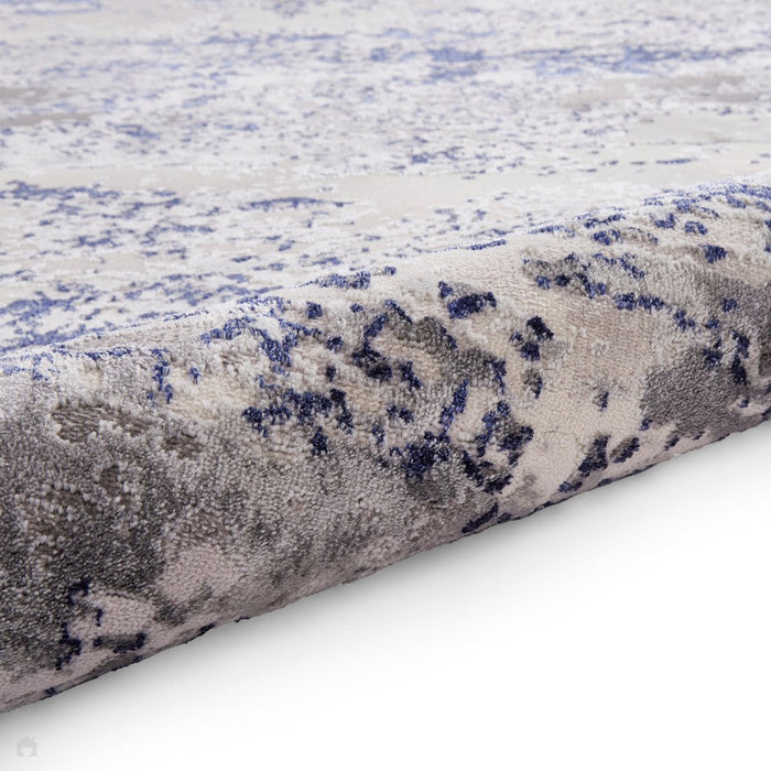 Artemis B9289A Modern Abstract Marbled Metallic Shimmer Textured High-Density Soft-Touch Blue/Grey/Cream Rug