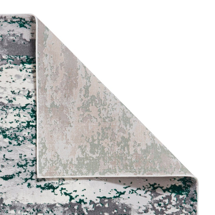 Artemis B9289A Modern Abstract Marbled Metallic Shimmer Textured High-Density Soft-Touch Green/Grey/Cream Rug