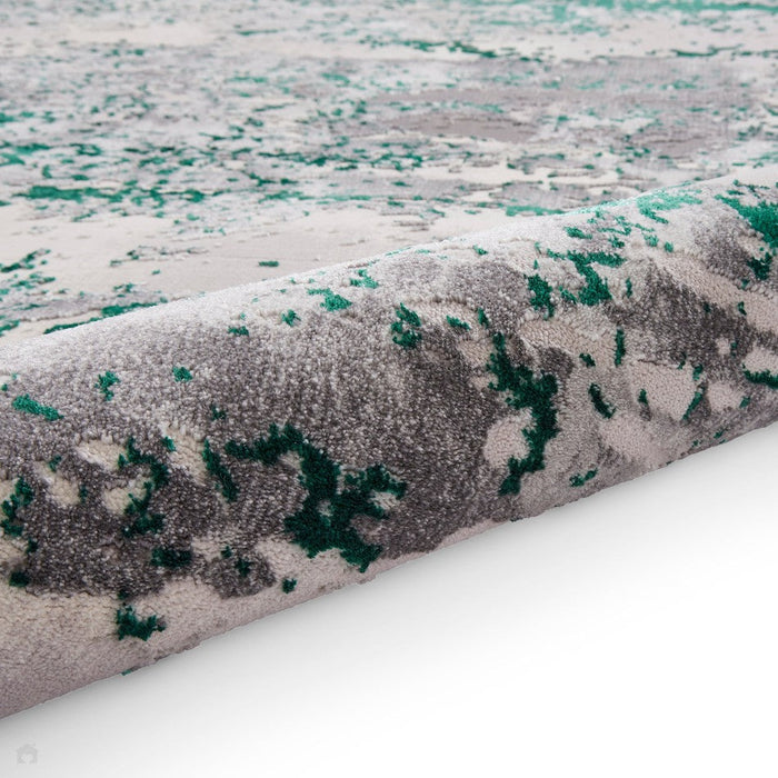 Artemis B9289A Modern Abstract Marbled Metallic Shimmer Textured High-Density Soft-Touch Green/Grey/Cream Rug