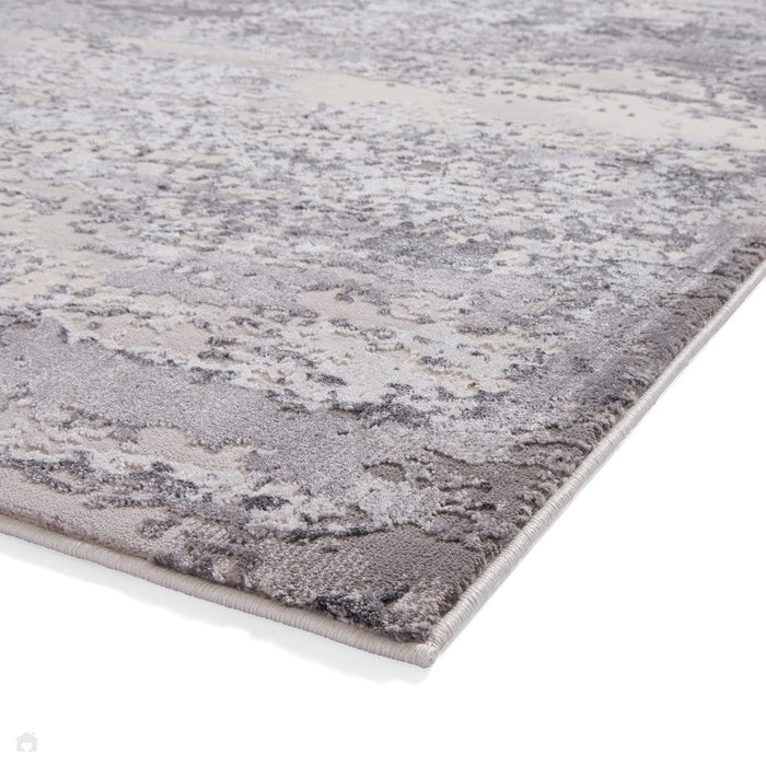 Artemis B9289A Modern Abstract Marbled Metallic Shimmer Textured High-Density Soft-Touch Grey/Silver/Cream Rug