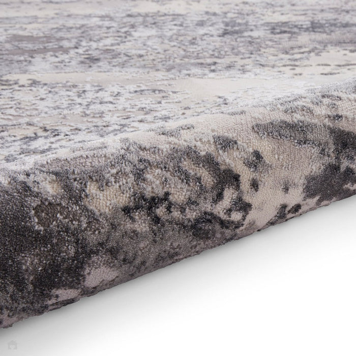 Artemis B9289A Modern Abstract Marbled Metallic Shimmer Textured High-Density Soft-Touch Grey/Silver/Cream Rug