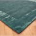 Ascot Modern Plain Hand-Woven Wool Centred Loop Pile Metallic Shimmer Wide Edged Viscose Border Aqua Blue Rug