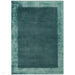 Ascot Modern Plain Hand-Woven Wool Centred Loop Pile Metallic Shimmer Wide Edged Viscose Border Aqua Blue Rug