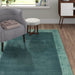 Ascot Modern Plain Hand-Woven Wool Centred Loop Pile Metallic Shimmer Wide Edged Viscose Border Aqua Blue Rug