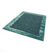 Ascot Modern Plain Hand-Woven Wool Centred Loop Pile Metallic Shimmer Wide Edged Viscose Border Aqua Blue Rug