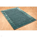 Ascot Modern Plain Hand-Woven Wool Centred Loop Pile Metallic Shimmer Wide Edged Viscose Border Aqua Blue Rug