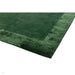 Ascot Modern Plain Hand-Woven Wool Centred Loop Pile Metallic Shimmer Wide Viscose Border Green Rug