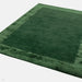 Ascot Modern Plain Hand-Woven Wool Centred Loop Pile Metallic Shimmer Wide Viscose Border Green Rug