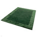 Ascot Modern Plain Hand-Woven Wool Centred Loop Pile Metallic Shimmer Wide Viscose Border Green Rug