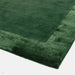 Ascot Modern Plain Hand-Woven Wool Centred Loop Pile Metallic Shimmer Wide Viscose Border Green Rug