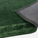 Ascot Modern Plain Hand-Woven Wool Centred Loop Pile Metallic Shimmer Wide Viscose Border Green Rug