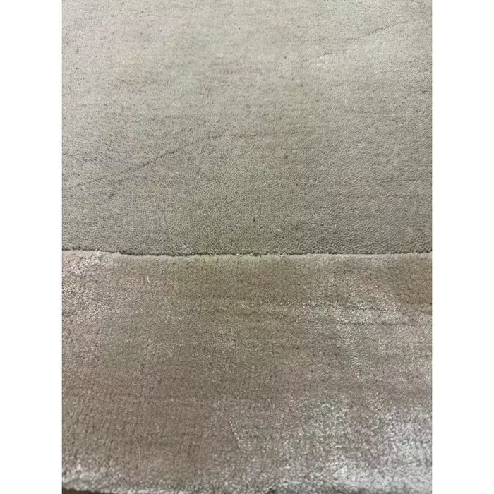 Ascot Modern Plain Hand-Woven Wool Centred Loop Pile Metallic Shimmer Wide Viscose Border Putty/Beige Rug