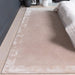 Ascot Modern Plain Hand-Woven Wool Centred Loop Pile Metallic Shimmer Wide Viscose Border Putty/Beige Rug