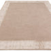 Ascot Modern Plain Hand-Woven Wool Centred Loop Pile Metallic Shimmer Wide Viscose Border Putty/Beige Rug