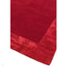 Ascot Modern Plain Hand-Woven Wool Centred Loop Pile Metallic Shimmer Wide Viscose Border Red Rug