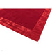 Ascot Modern Plain Hand-Woven Wool Centred Loop Pile Metallic Shimmer Wide Viscose Border Red Rug