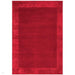 Ascot Modern Plain Hand-Woven Wool Centred Loop Pile Metallic Shimmer Wide Viscose Border Red Rug