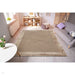 Ascot Modern Plain Hand-Woven Wool Centred Loop Pile Metallic Shimmer Wide Viscose Border Sand Rug