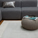 Ascot Modern Plain Hand-Woven Wool Centred Loop Pile Metallic Shimmer Wide Viscose Border Silver Rug