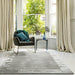 Ascot Modern Plain Hand-Woven Wool Centred Loop Pile Metallic Shimmer Wide Viscose Border Silver Rug 160 x 230 cm