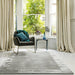 Ascot Modern Plain Hand-Woven Wool Centred Loop Pile Metallic Shimmer Wide Viscose Border Silver Rug