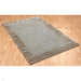 Ascot Modern Plain Hand-Woven Wool Centred Loop Pile Metallic Shimmer Wide Viscose Border Silver Rug