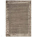 Ascot Modern Plain Hand-Woven Wool Centred Loop Pile Metallic Shimmer Wide Viscose Border Taupe Rug