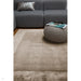 Ascot Modern Plain Hand-Woven Wool Centred Loop Pile Metallic Shimmer Wide Viscose Border Taupe Rug