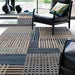 Aspect Modern Geometric Basketweave Hand-Woven Space-Dyed Textured Hi-Low Wool Blue/Multicolour Rug